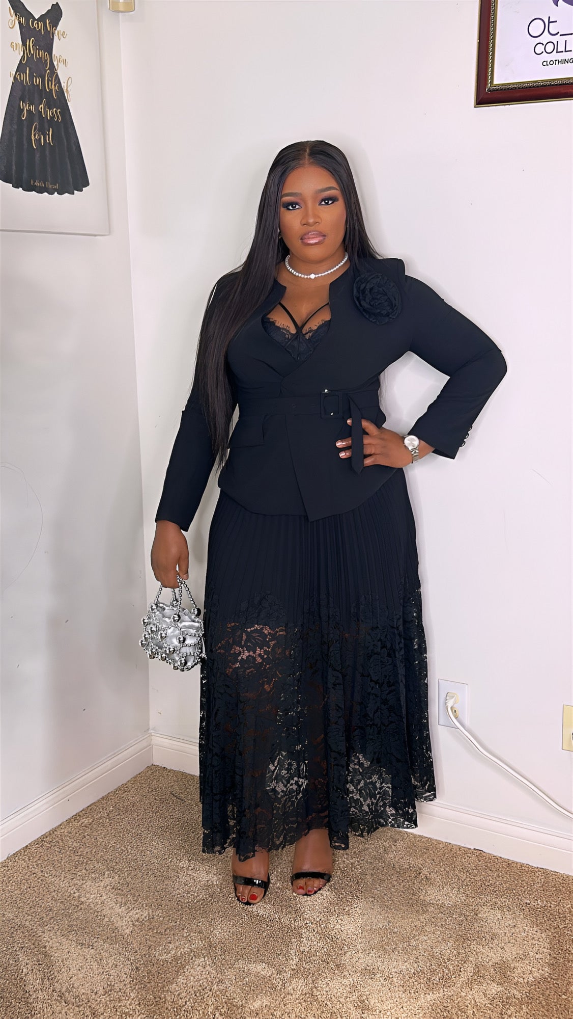 Pleated Skirt With Blazer