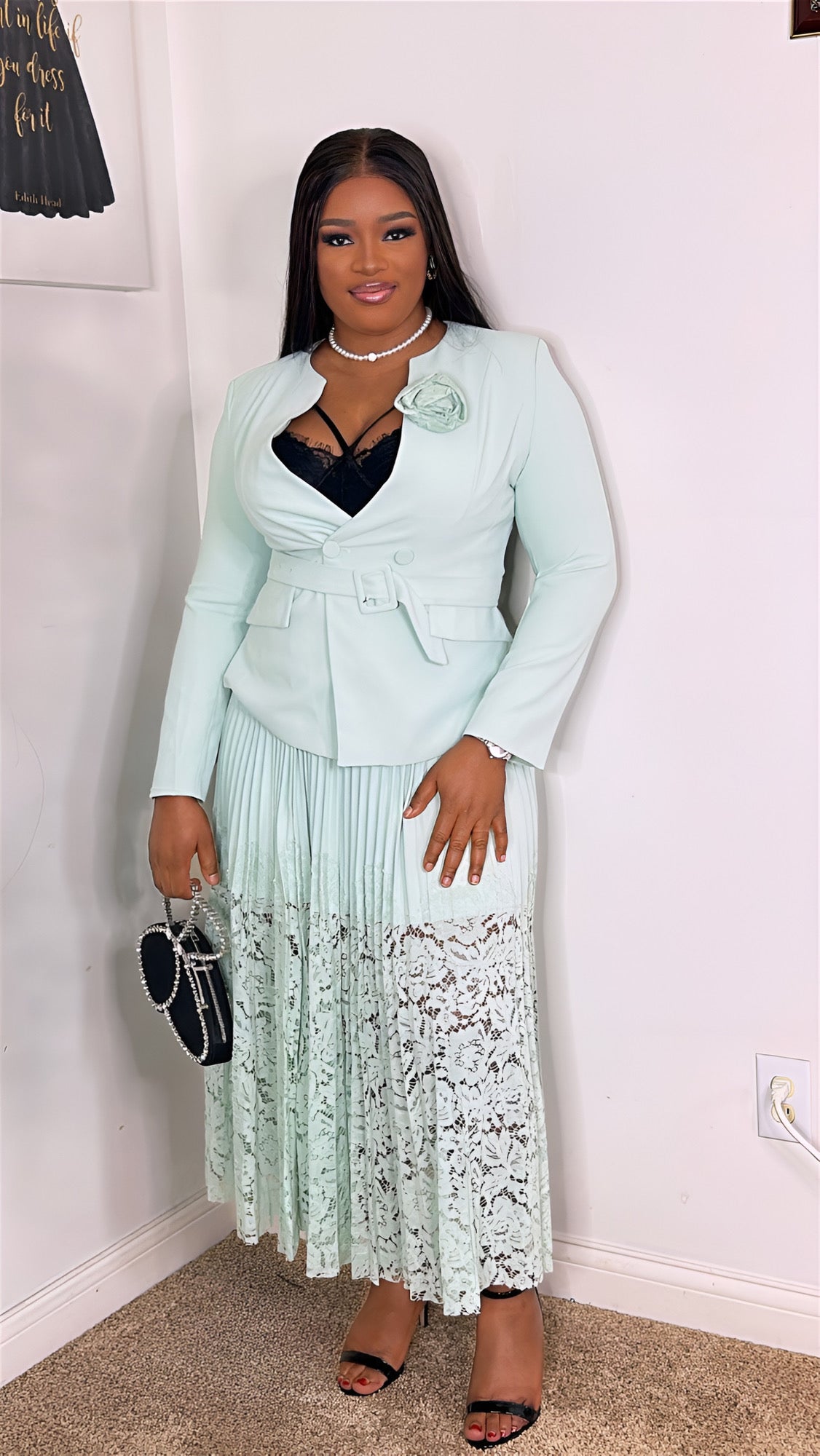 Pleated Skirt With Blazer