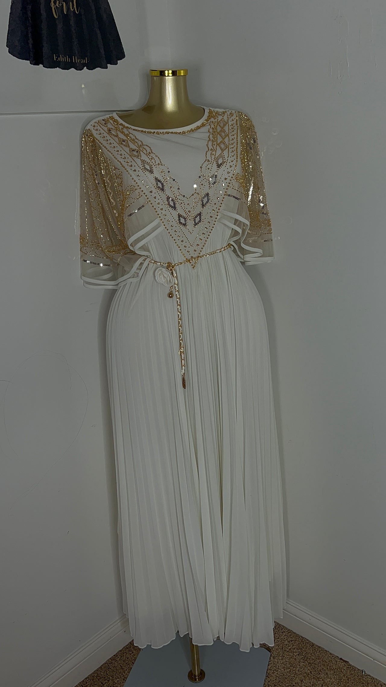 Embroidery Pleated Dress