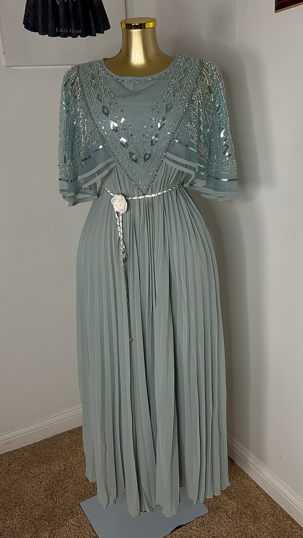 Embroidery Pleated Dress