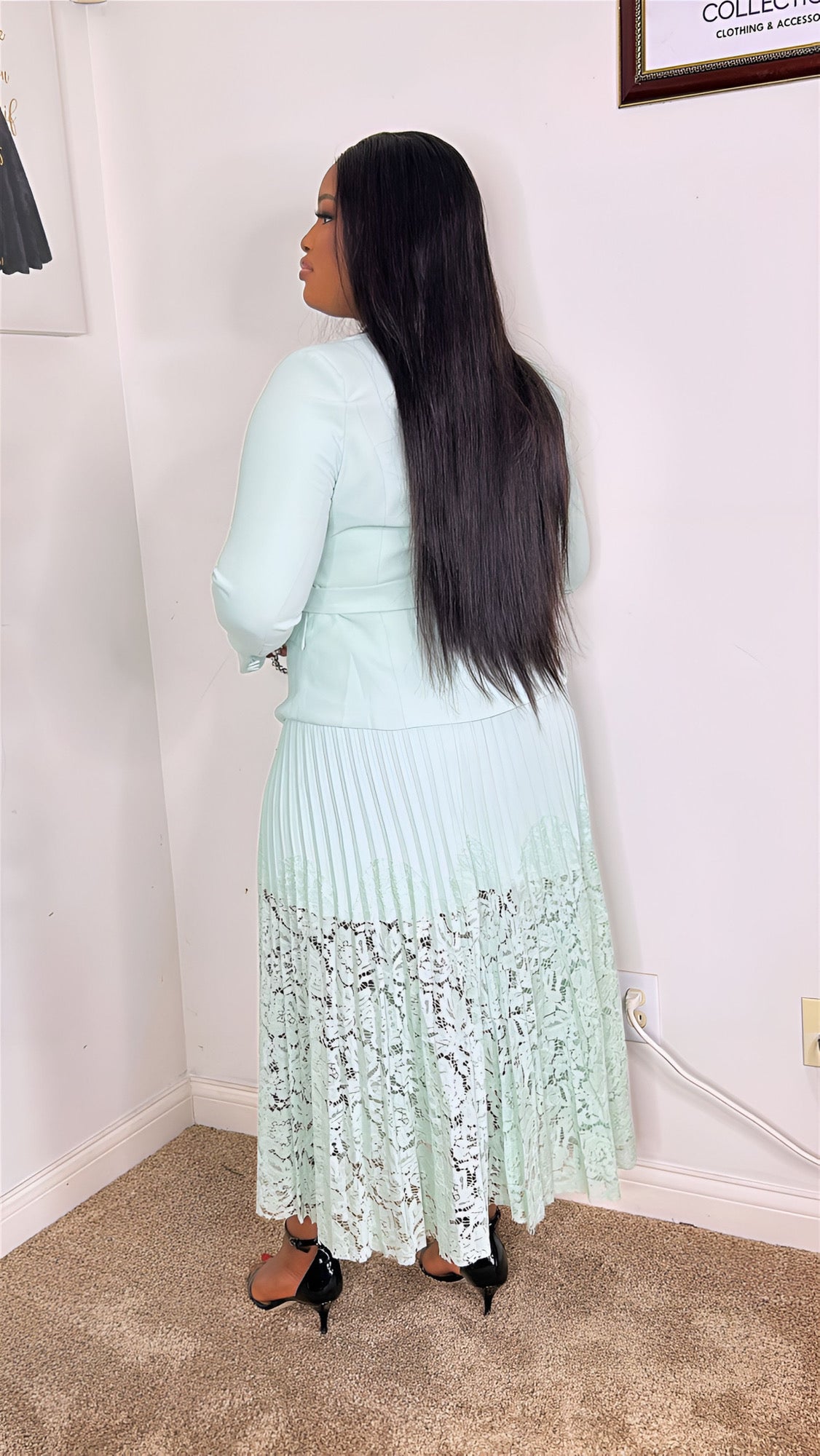 Pleated Skirt With Blazer