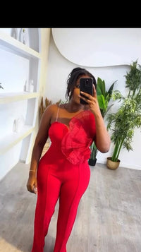 Thumbnail for Sleeveless Raffle Ladies Jumpsuit