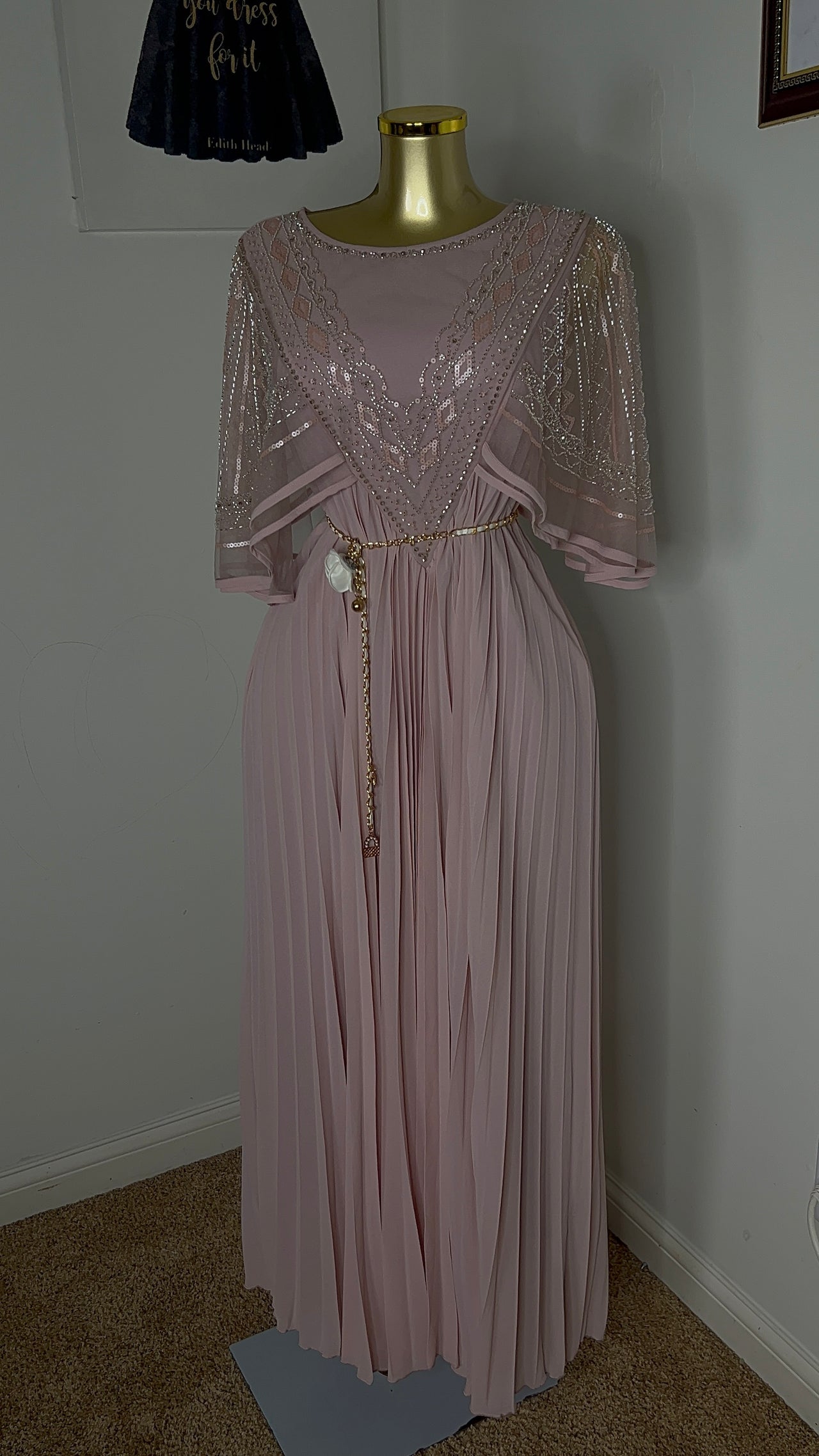 Embroidery Pleated Dress