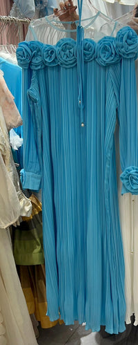 Thumbnail for Pleated Belted Dress