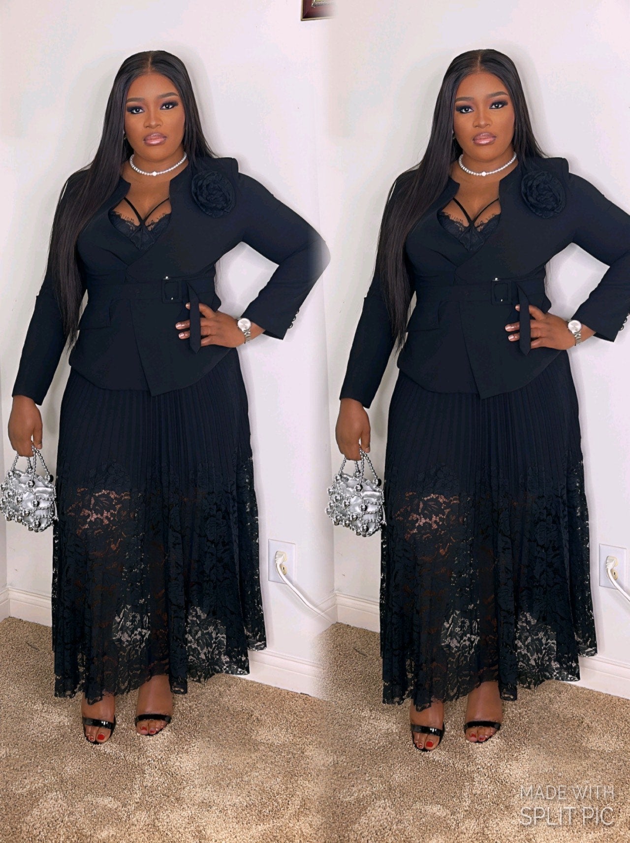 Pleated Skirt With Blazer