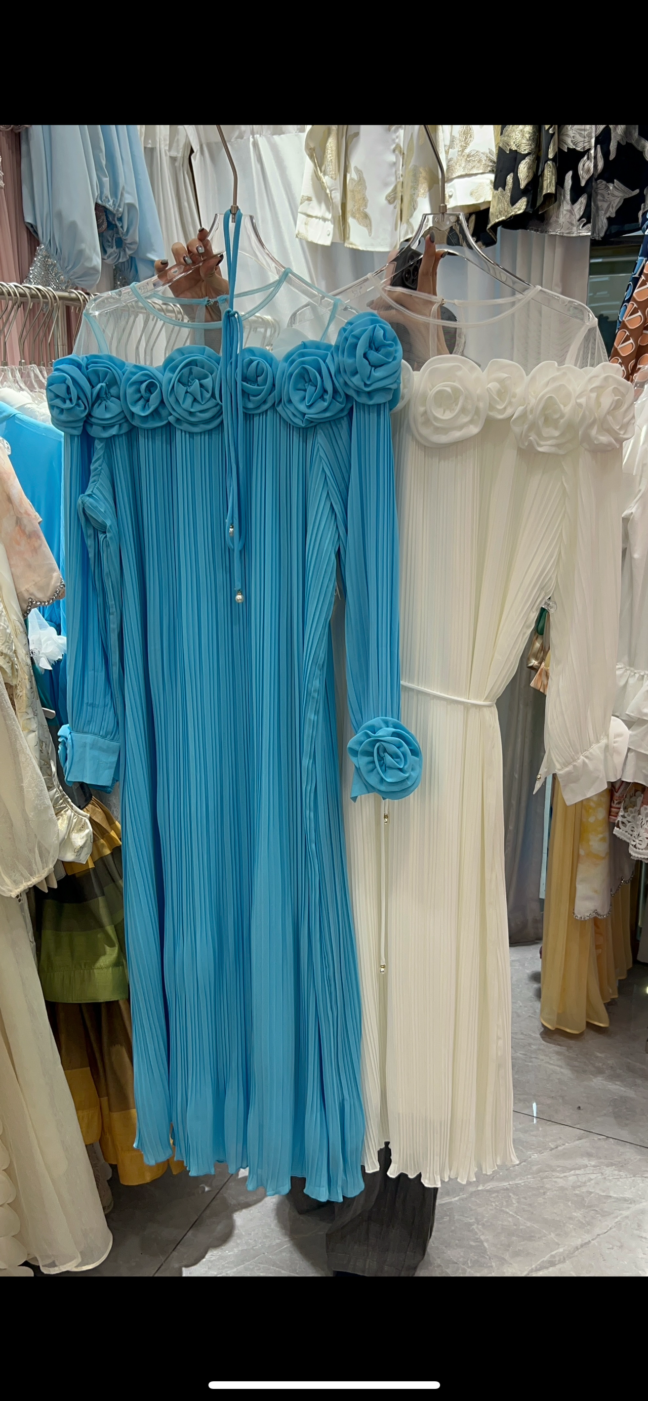 Pleated Belted Dress