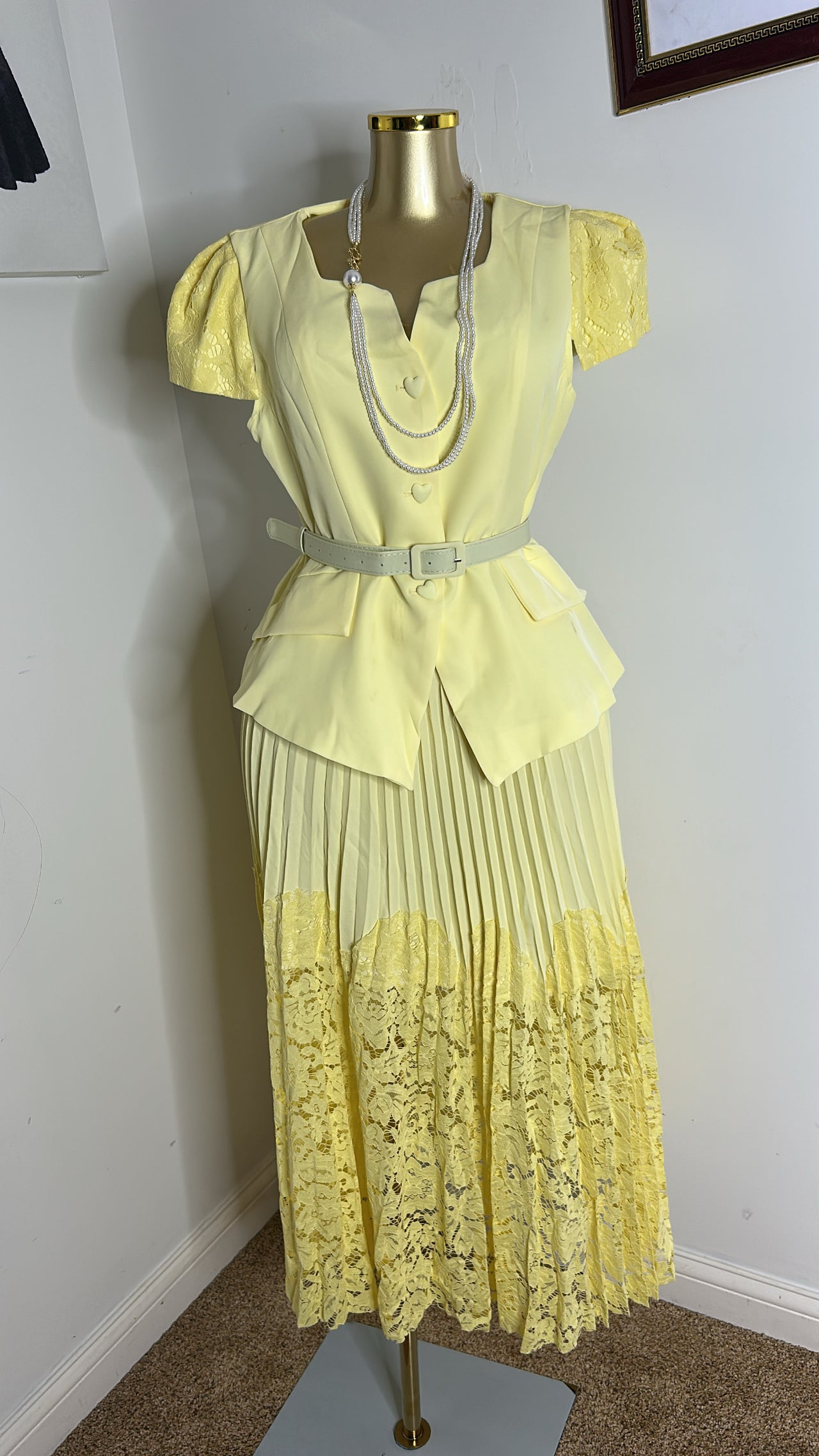 Plated Skirt With Jacket