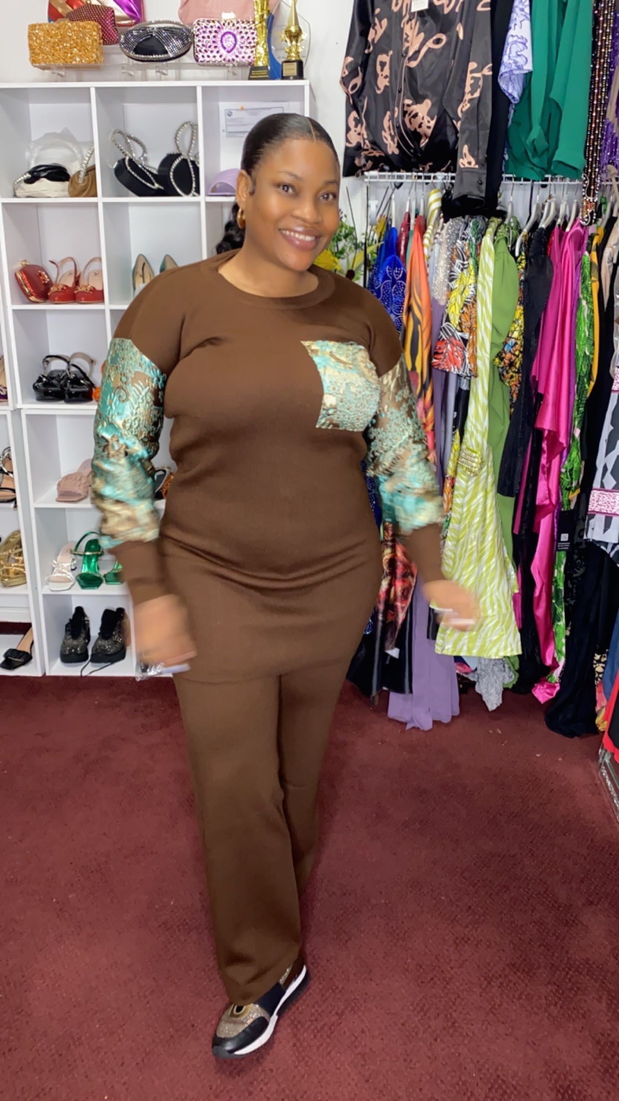 Satin Sweater Set