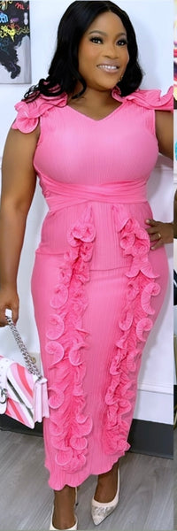 Thumbnail for V-Neck Raffle Ladies Dress