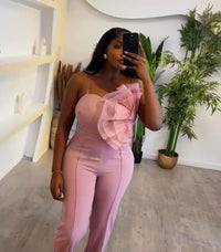 Thumbnail for Sleeveless Raffle Ladies Jumpsuit