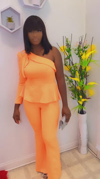 One hand peplum jumpsuit