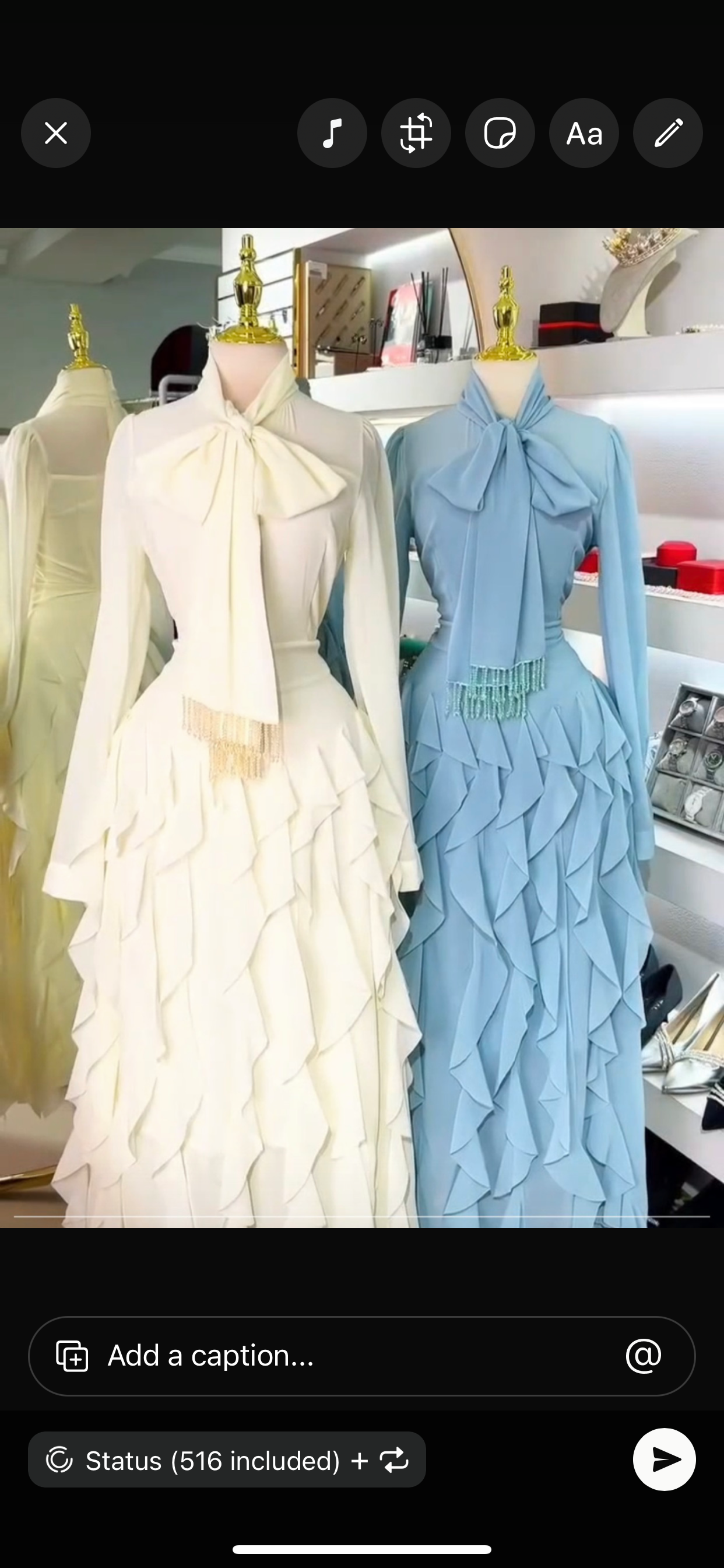 Long chiffon Ruffle Dress