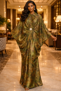 Thumbnail for Flowy Kaftan Chiffon Dress