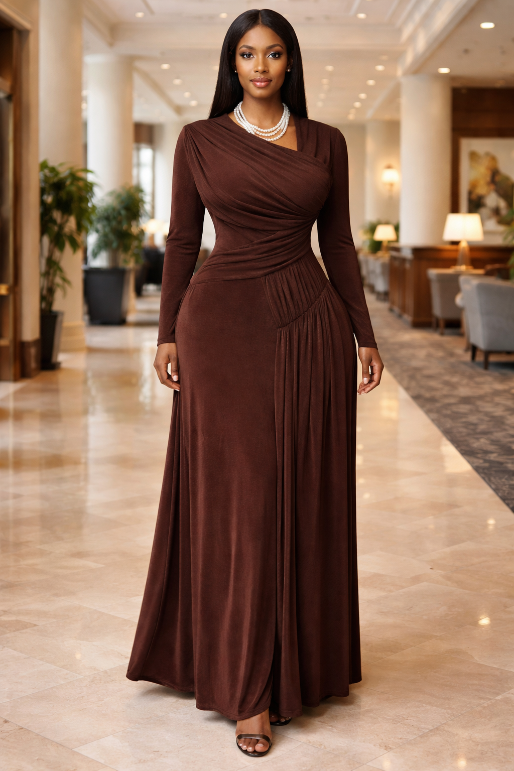 Lycra Long Sleeve Ladies Dress