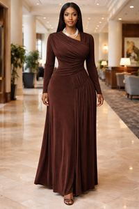 Thumbnail for Lycra Long Sleeve Ladies Dress