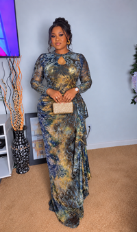 Thumbnail for Lace Ruched Maxi Dress