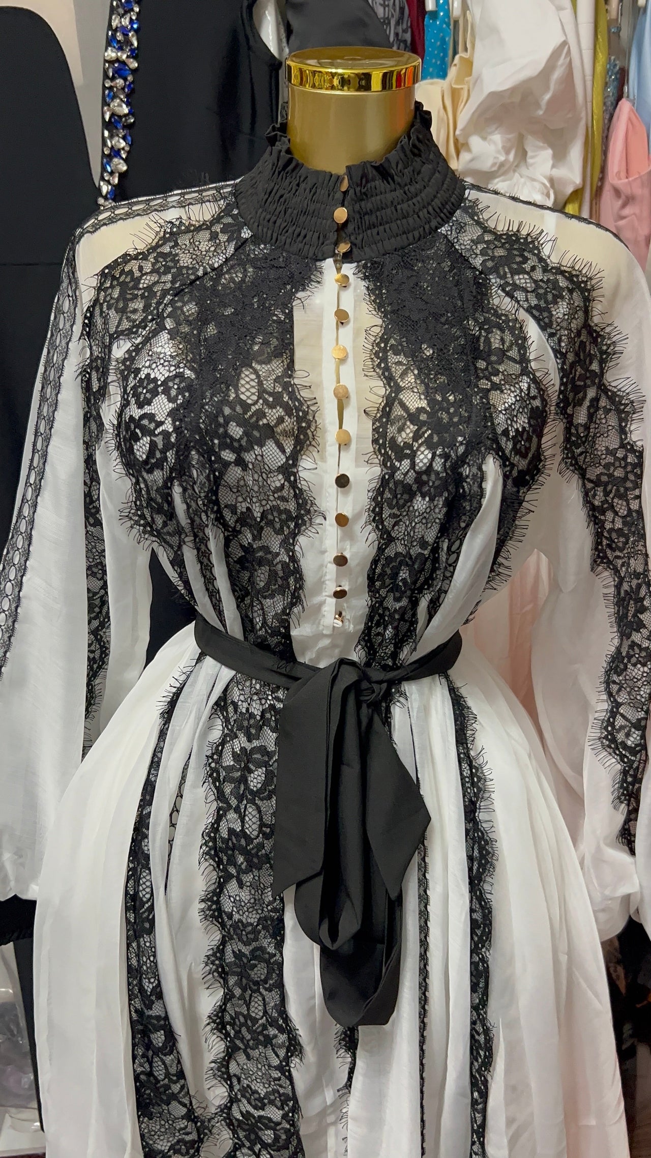 Belted Sample Lace Dress