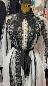 Thumbnail for Belted Sample Lace Dress