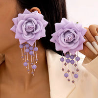Thumbnail for Beaded Rose Flower Ladies Earring