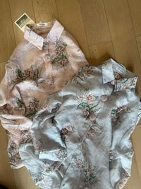 Thumbnail for Embroidery Shirt Floral Sheer Button-Down Shirt