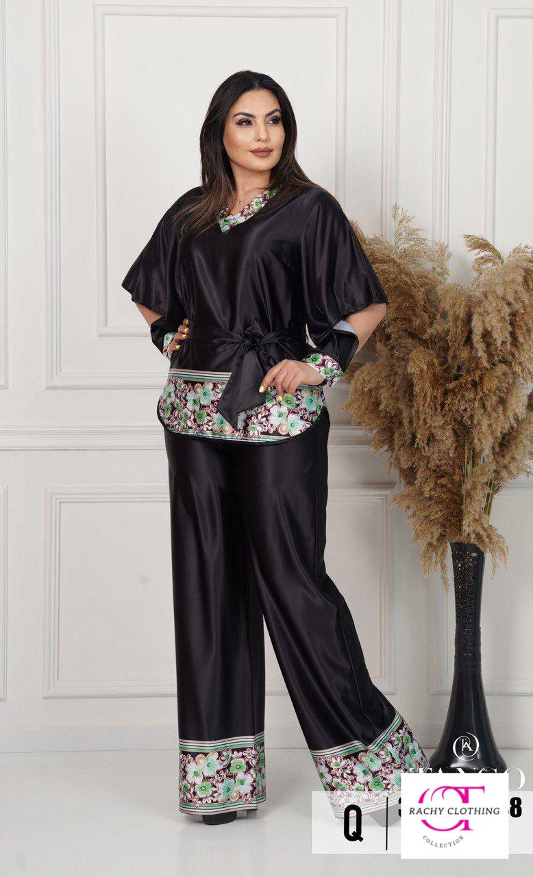 2 piece flower Top and pant - OTRachy collection LLC