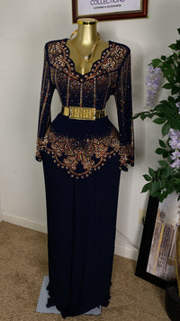 Thumbnail for V-Neck Chiffon Lycra Stone Dress