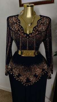 Thumbnail for V-Neck Chiffon Lycra Stone Dress