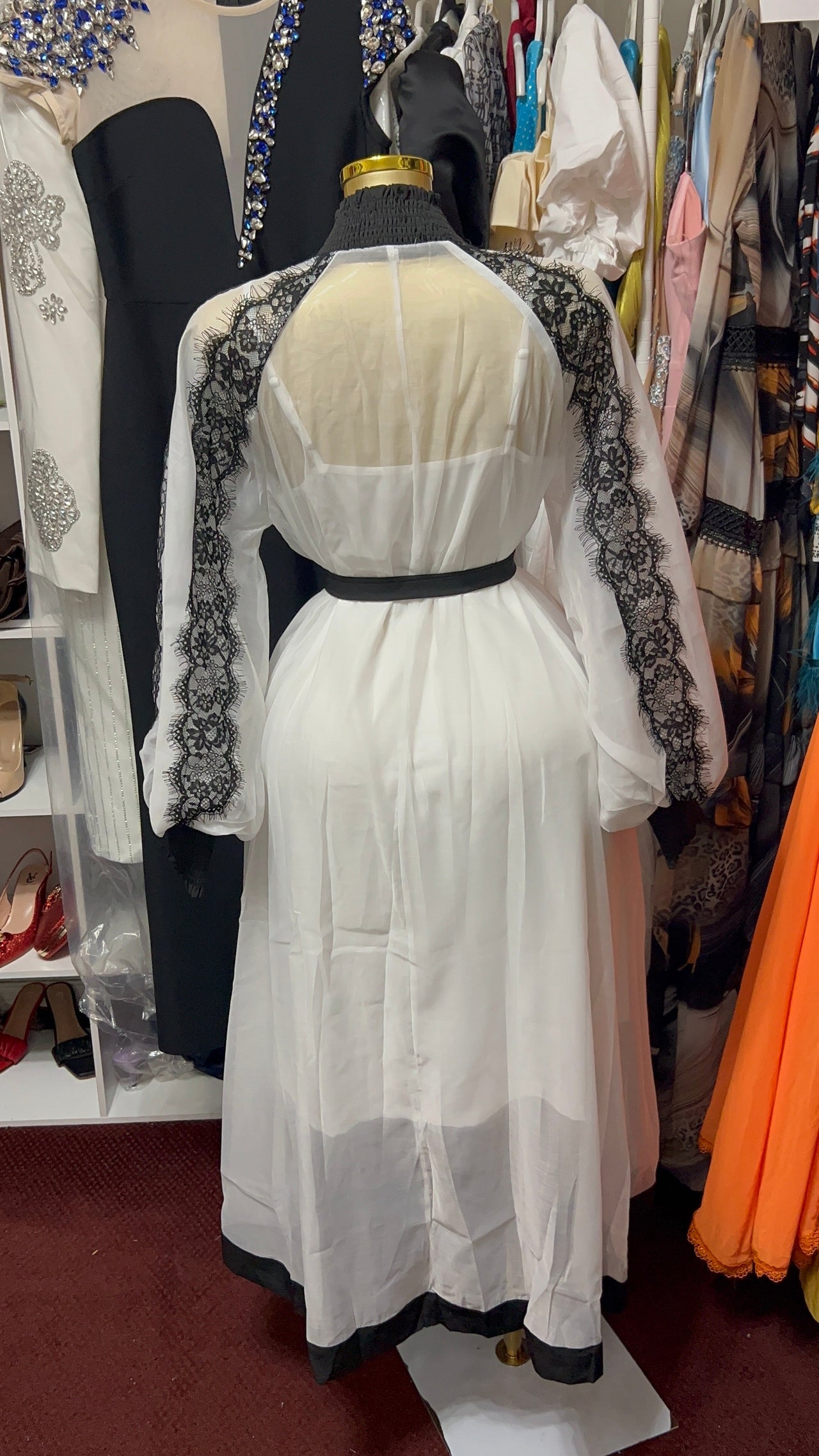 Belted Sample Lace Dress