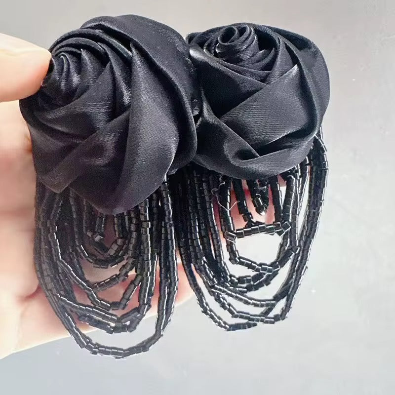 Handcrafted Rose Beaded Women Earrings.