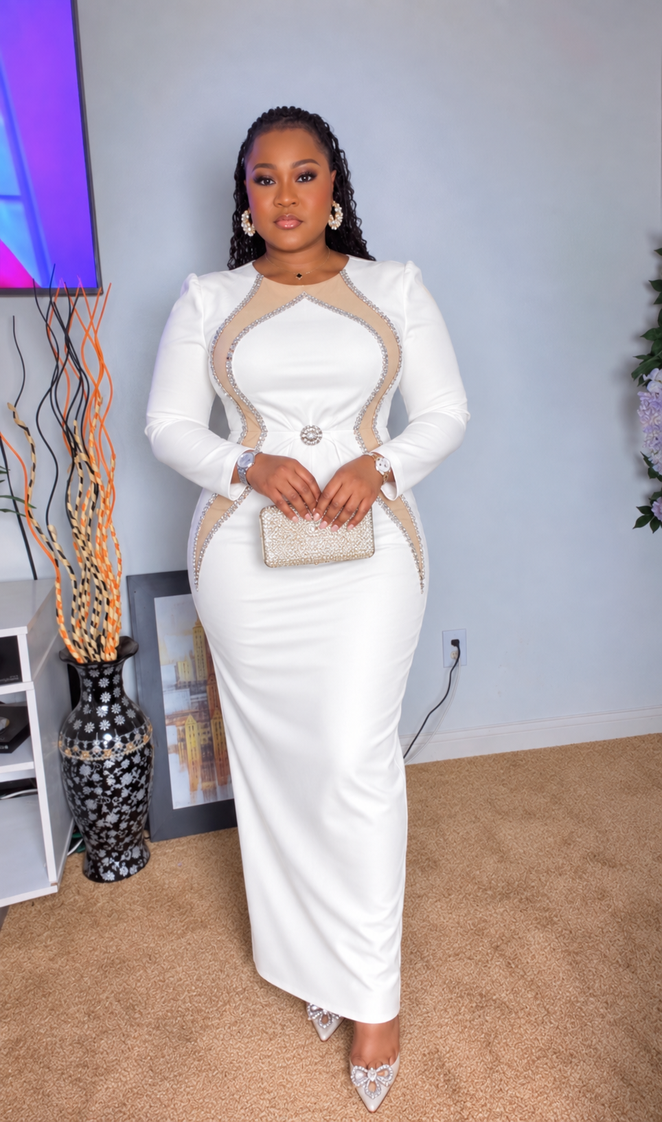 Stone Long Sleeve dress