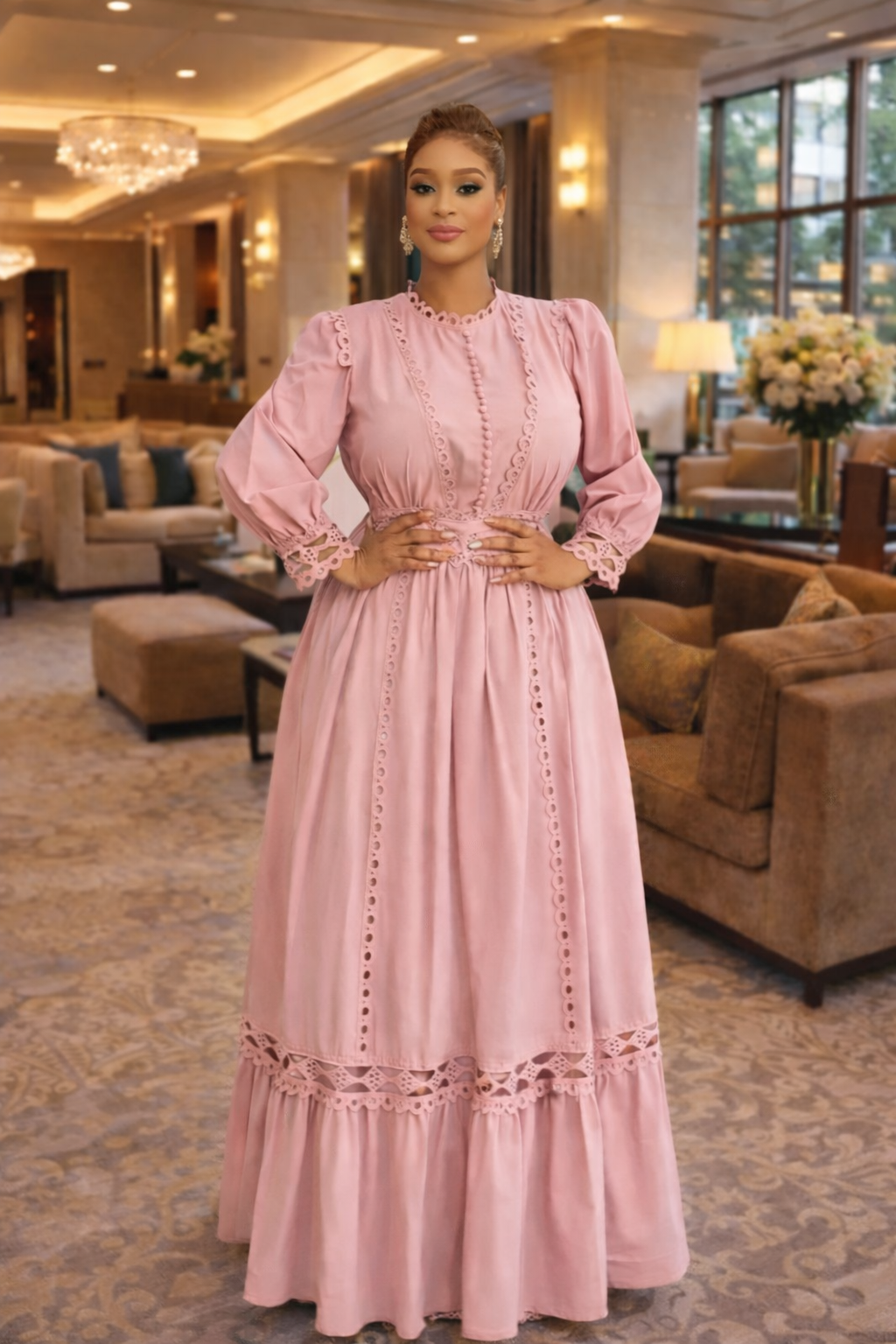 Maxi cotton Luxury Women Dress