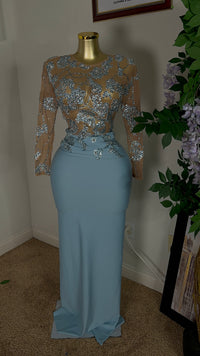 Thumbnail for Bodycon Stones Floor Length Dress