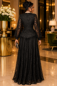 Thumbnail for Black Lace Maxi Dress