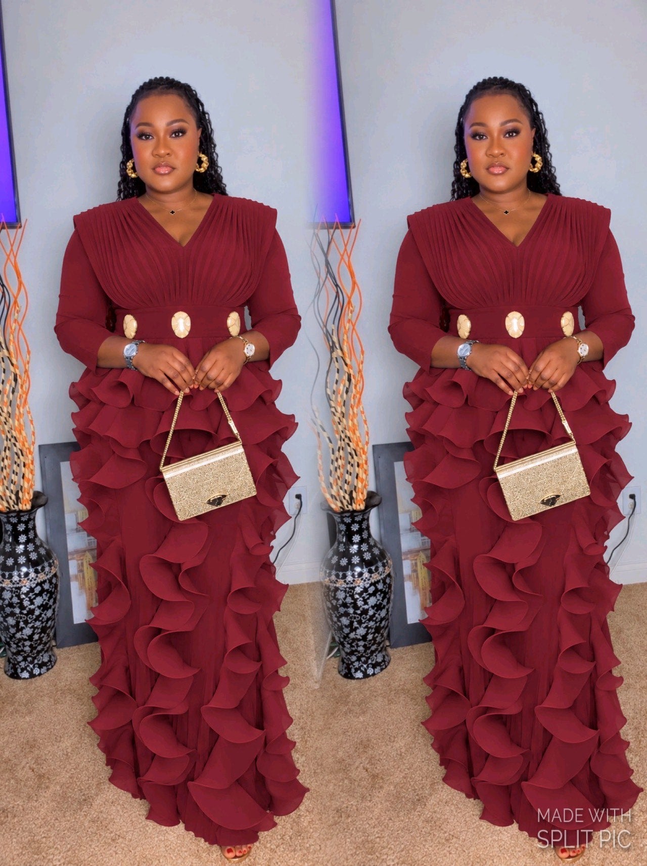 Ruffle Elegance Maxi Dress