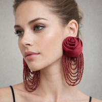 Thumbnail for Handcrafted Rose Beaded Women Earrings.