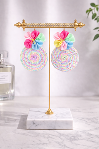 Thumbnail for Pastel Swirl Statement Ladies Earring