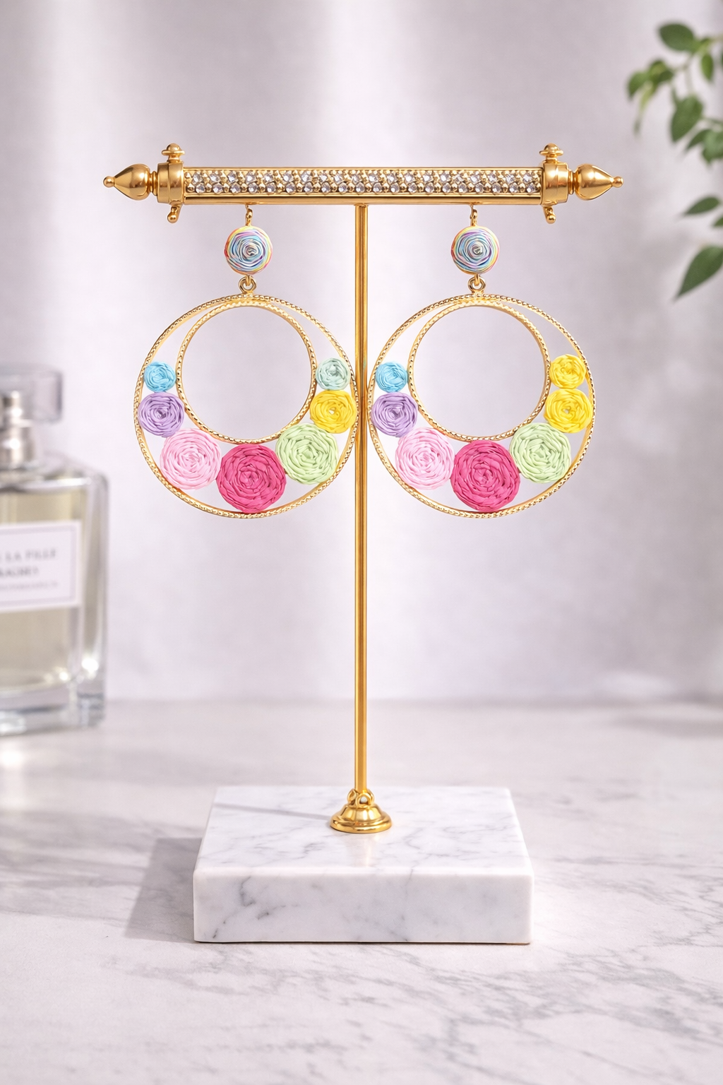 Pastel Bloom Hoop Ladies Earrings