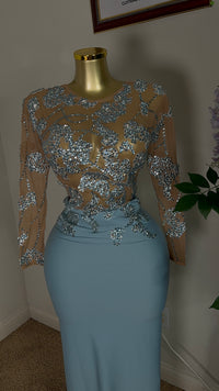 Thumbnail for Bodycon Stones Floor Length Dress