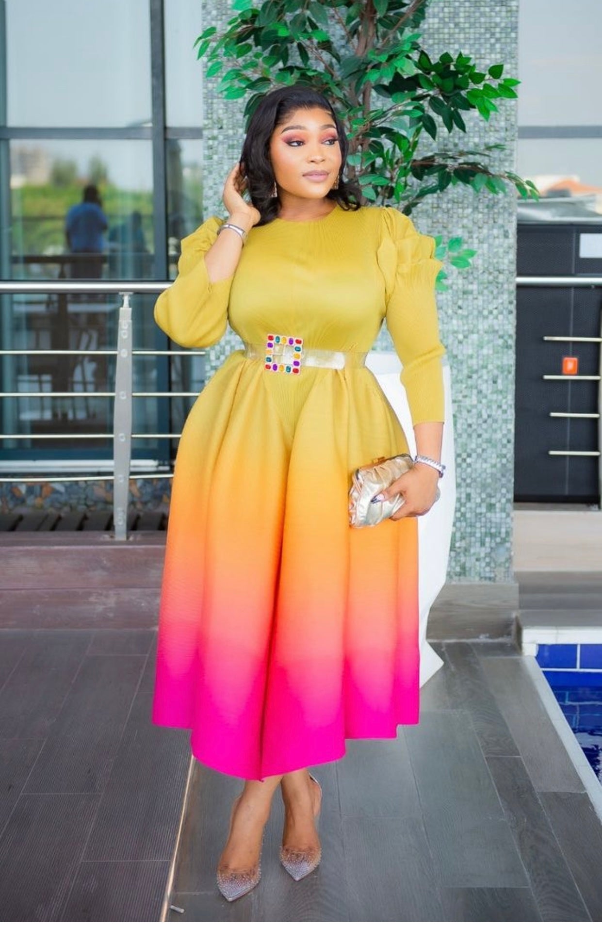 Puff Hand Mayaki Maxi Dress