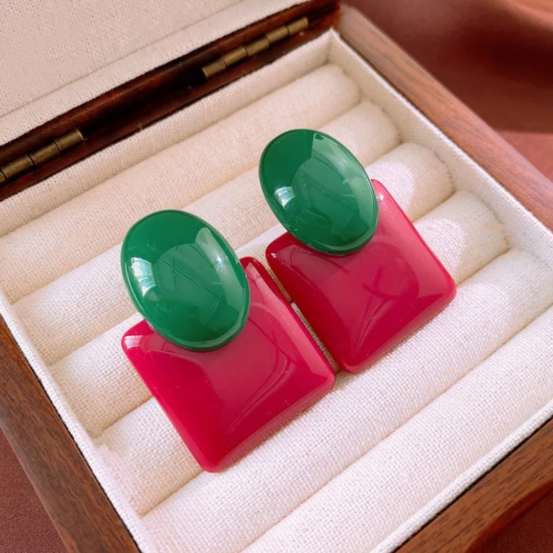 Color Block Statement Earrings