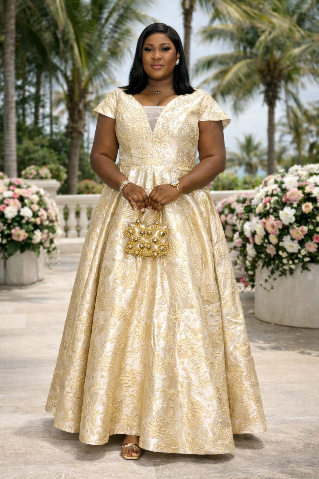 Brocade Luxury Ball Dress