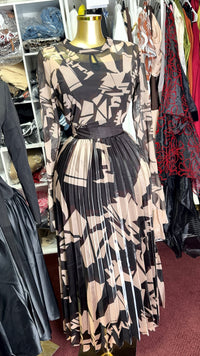 Thumbnail for Abstract Pleated Maxi Dress