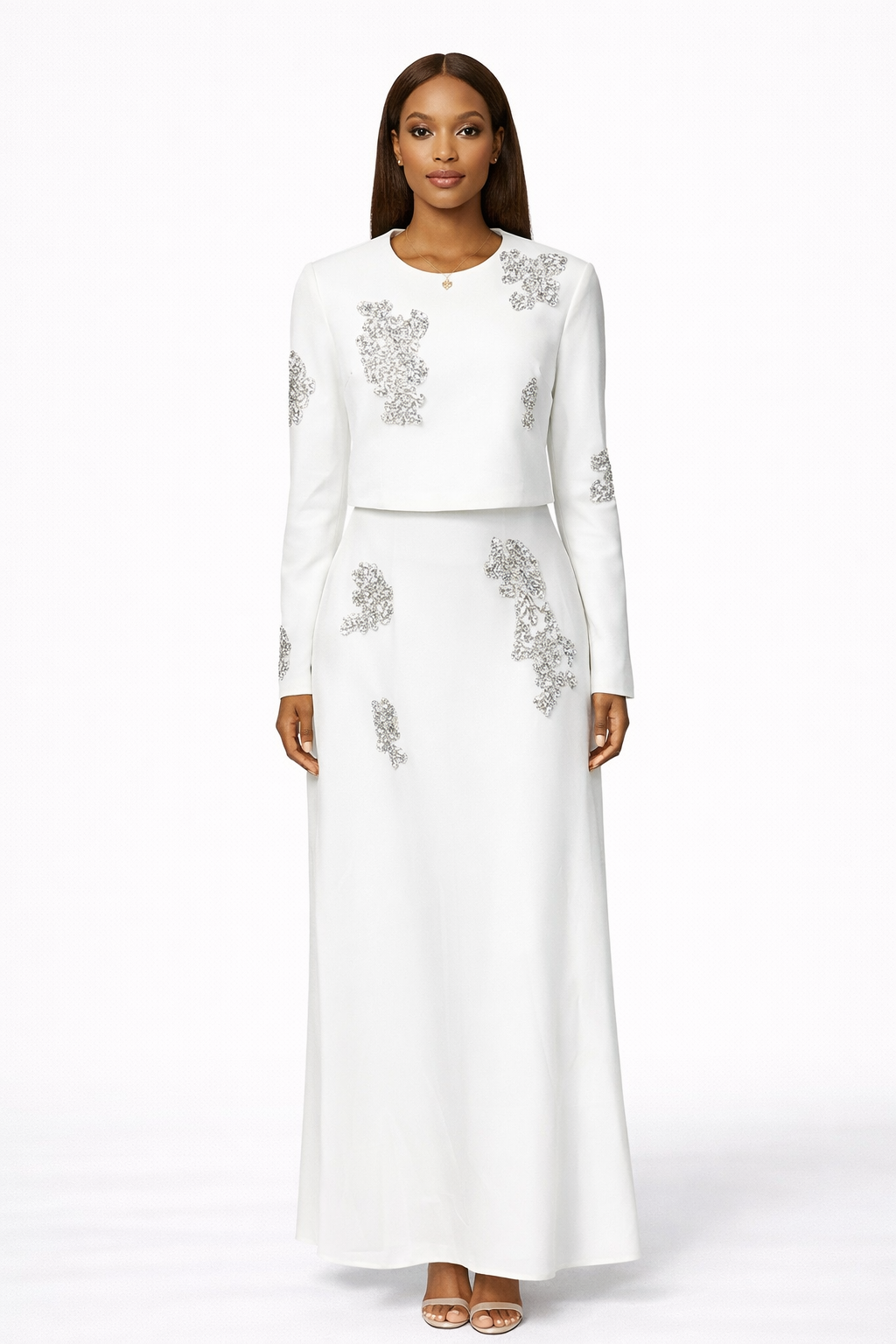 Long Sleeve Stone blouse and Skirt