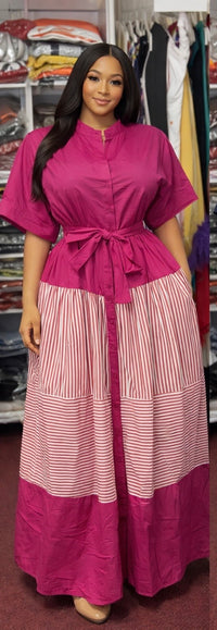 Thumbnail for Belted Cotton Dress