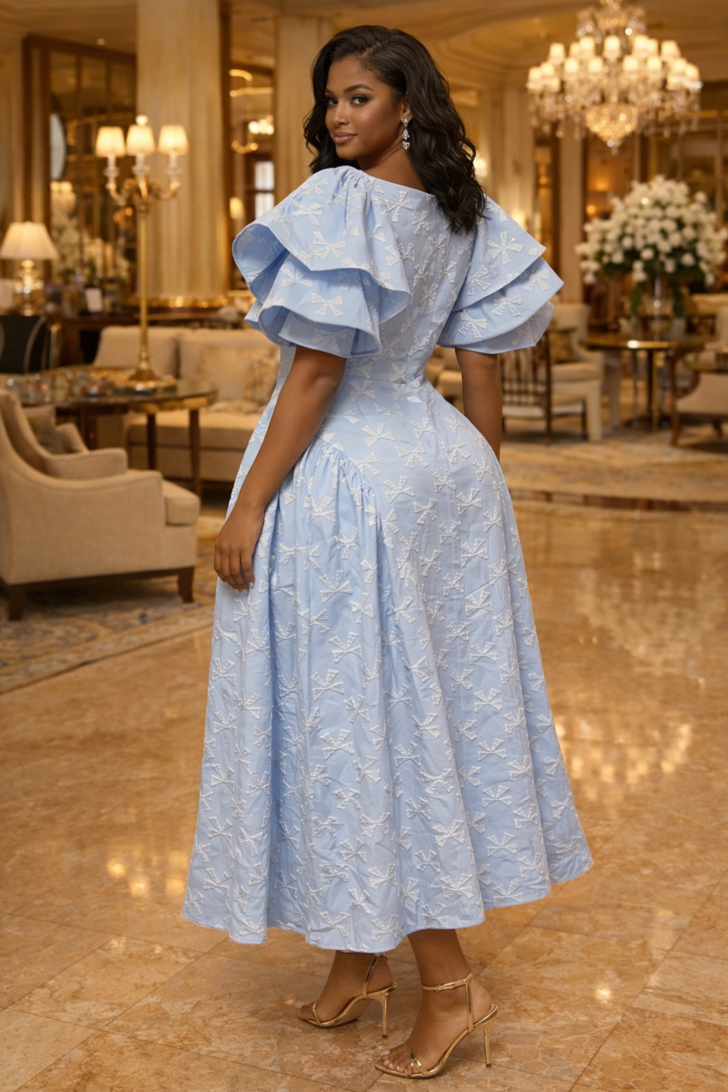 Embroidered Midi Dress