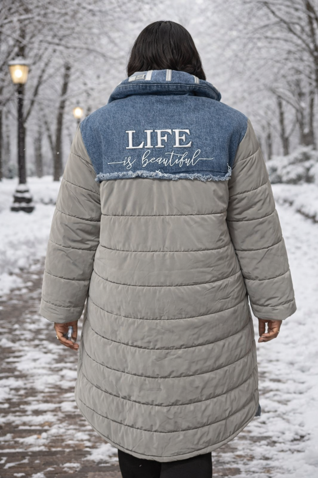Denim’s puffer Two-Tone puffer Coat