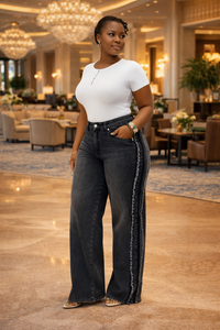 Thumbnail for High-waist wide-leg Stretch Denim m Jeans
