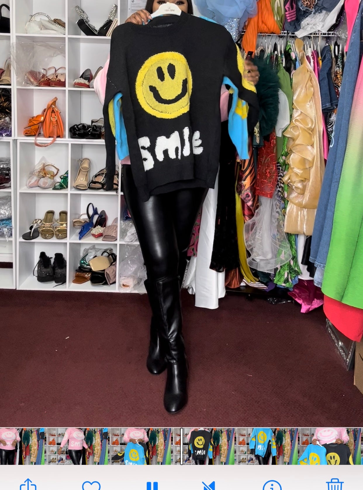 Round Neck Smile Sweater