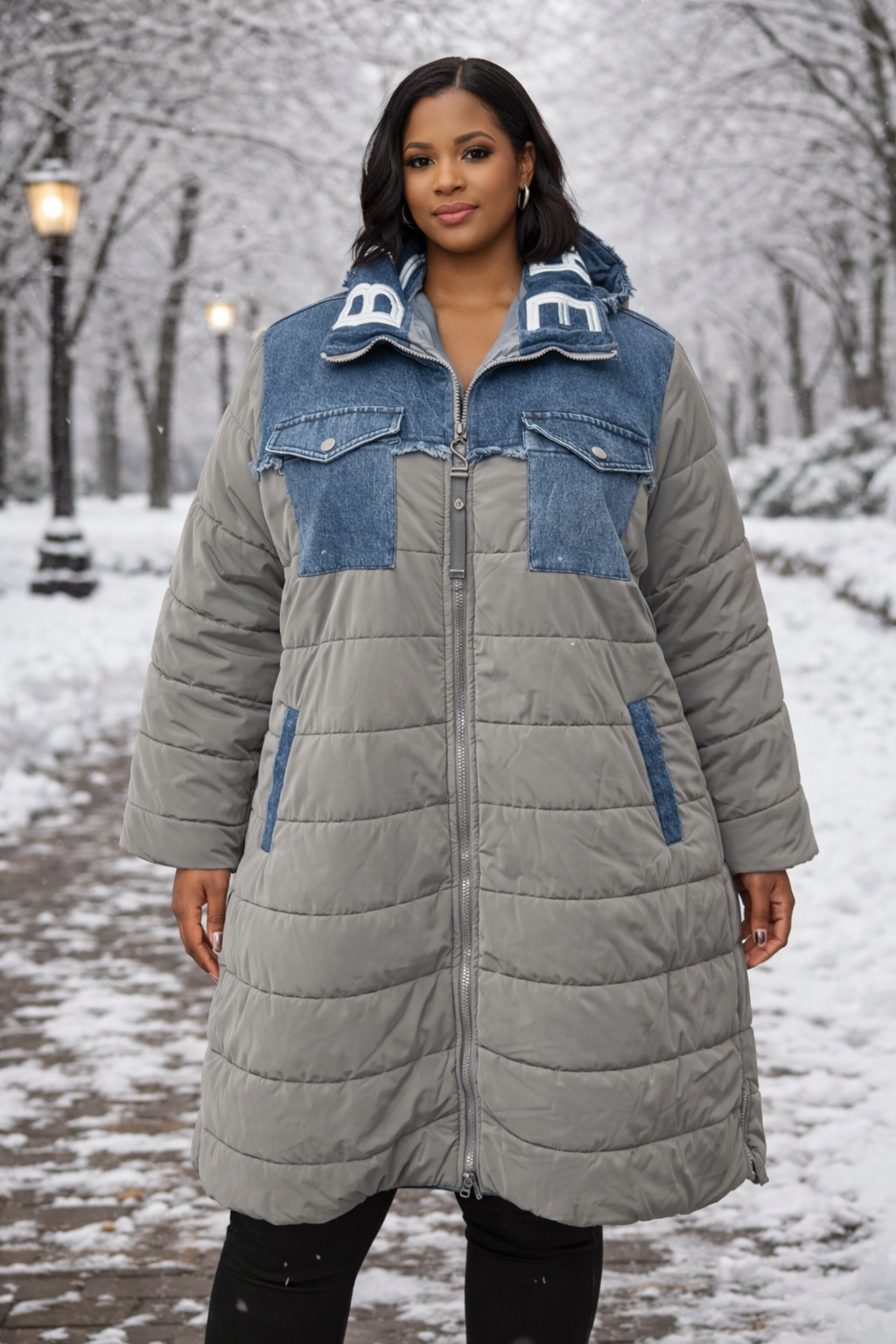 Denim’s puffer Two-Tone puffer Coat