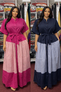 Thumbnail for Belted Cotton Dress